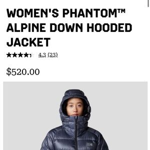 NEW Mountain Hardwear Women's Phantom Alpine Down Hooded Jacket Blue Slate
